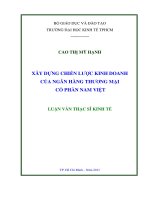 Tài liệu luận văn Xây Dựng Chiến Lược Kinh Doanh Của Ngân Hàng Thương Mại Cổ Phần Nam Việt