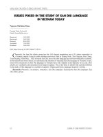 Những vấn đề đặt ra trong nghiên cứu tiếng Sán Dìu ở Việt Nam hiện nay