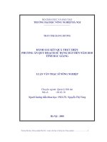 Luận văn thạc sĩ đánh giá kết quả thực hiện phương án quy hoạch sử dụng đất đến năm 2010 tỉnh bắc giang 