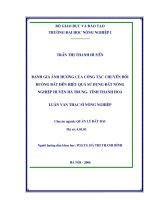 Luận văn thạc sĩ đánh giá ảnh hưởng của công tác chuyển đổi ruộng đất đến hiệu quả sử dụng đất nông nghiệp huyện hà trung tỉnh thanh hoá 