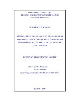 Luận văn thạc sĩ đánh giá thực trạng sản xuất lúa và đề xuất một số giải pháp kỹ thuật nhằm ứng dụng mô hình thâm canh lúa SRI tại huyện hưng hà tỉnh thái bình 