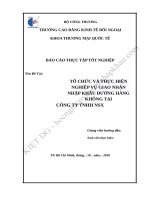 Tổ chức và thực hiện nghiệp vụ giao nhận nhập khẩu đường hàng không tại công ty TNHH NSX 