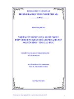 Luận văn thạc sĩ nghiên cứu hành vi của người nghèo đối với dịch vụ khám chữa bệnh tại huyện nguyên bình tỉnh cao bằng 