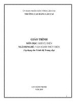 Giáo trình Khí cụ điện (Nghề: Vận hành thủy điện) - Trường CĐ Cộng đồng Lào Cai
