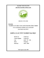 Nghiên cứu khả năng sinh trưởng của tập đoàn giống săn tại trường đại học nông lâm thái nguyên năm 2019  