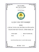 Lập dự toán chi thường xuyên ngân sách ở huyện tân kỳ, tỉnh nghệ an  luận văn tốt nghiệp  chuyên ngành quản lý tài chính công 