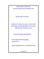 Luận văn thạc sĩ nghiên cứu công tác quản lý nhà nước đối với dự án phi chính phủ nước ngoài trên địa bàn tỉnh bắc giang 