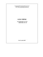 Giáo trình Nghiệp vụ lễ tân - Trường CĐ Cộng đồng Lào Cai