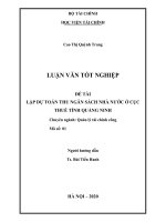 Lập dự toán thu ngân sách nhà nước ở cục thuế tỉnh quảng ninh   luận văn tốt nghiệp  chuyên ngành quản lý tài chính công 