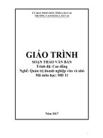 Giáo trình Soạn thảo văn bản (Nghề: Quản trị doanh nghiệp vừa và nhỏ) - Trường CĐ Cộng đồng Lào Cai