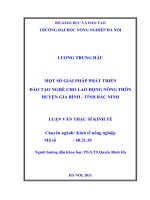 Luận văn thạc sĩ một số giải pháp phát triển đào tạo nghề cho lao động nông thôn huyện gia bình tỉnh bắc ninh 