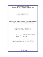 Luận văn thạc sĩ giải pháp phát triển làng nghề gắn với du lịch nông thôn huyện gia lâm thành phố hà nội 