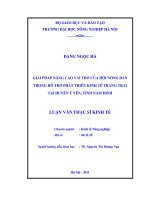 Luận văn thạc sĩ giải pháp nâng cao vai trò của hội nông dân trong hỗ trợ phát triển kinh tế trang trại tại huyện ý yên tỉnh nam định 