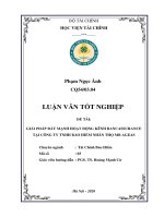 Giải pháp đẩy mạnh hoạt động kênh bancassurance tại công ty TNHH bảo hiểm nhân thọ MB AGEAS  luận văn tốt nghiệp  chuyên ngành tài chính bảo hiểm 