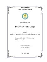 Quản lý thu ngân sách nhà nước ở tỉnh phú thọ  luận văn tốt nghiệp  chuyên ngành quản lý tài chính công 