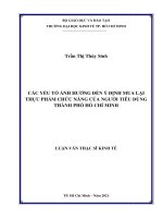 Các yếu tố ảnh hưởng đến ý định mua lại thực phẩm chức năng của người tiêu dùng tại thành phố hồ chí minh 