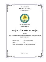 Hoạt động kinh doanh bảo hiểm kết hợp con người tại PTI thủ đô  luận văn tốt nghiệp  chuyên ngành tài chính bảo hiểm 