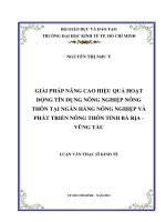 Tài liệu Giải Pháp Nâng Cao Hiệu Quả Hoạt Động Tín Dụng Nông Nghiệp Nông Thôn Tại Ngân Hàng Nông Nghiệp