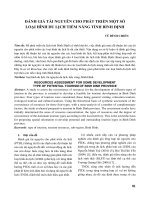 Đánh giá tài nguyên cho phát triển một số loại hình du lịch tiềm năng tỉnh Bình Định