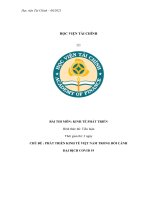 PHÁT TRIỂN KINH TẾ VIỆT NAM TRONG BỐI CẢNH ĐẠI DỊCH COVID   19