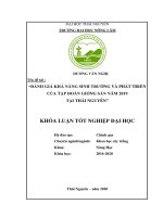 Nghiên cứu khả năng sinh trưởng phát triển của một số giống sắn trong tập đoàn giống tại trường đại học nông lâm thái nguyên năm 2019  