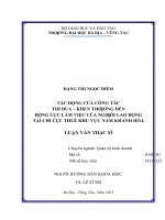 Tác động của công tác thi đua khen thưởng đến động lực làm việc của người lao động tại chi cục thuế khu vực nam khánh hoà 