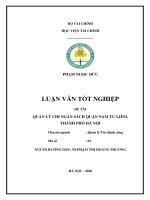 Quản lý chi ngân sách quận nam từ liêm, thành phố hà nội  luận văn tốt nghiệp  chuyên ngành quản lý tài chính công 