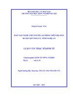 Luận văn thạc sĩ đào tạo nghề cho người lao động trên đại bàn huyện quỳnh lưu tỉnh nghệ an 