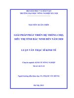 Luận văn thạc sĩ giải pháp phát triển hệ thống chợ siêu thị tỉnh bắc ninh đến năm 2020 