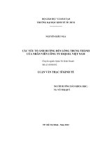 Tài liệu Các Yếu Tố Ảnh Hưởng Đến Lòng Trung Thành Của Nhân Viên Công Ty Esquel Việt Nam