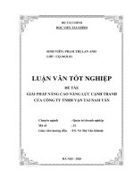 Giải pháp nâng cao năng lực cạnh tranh của công ty TNHH vận tải nam vân  luận văn tốt nghiệp  chuyên ngành quản trị doanh nghiệp 
