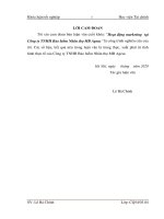 Hoạt động marketing tại công ty TNHH bảo hiểm nhân thọ MB AGEAS  luận văn tốt nghiệp  chuyên ngành tài chính bảo hiểm 