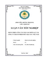 Hoàn thiện công tác đào tạo nhân lực tại công ty trách nhiệm hữu hạn VEC việt nam  luận văn tốt nghiệp  chuyên ngành quản trị doanh nghiệp 