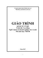 Giáo trình Kinh tế vĩ mô (Nghề: Quản trị doanh nghiệp vừa và nhỏ) - Trường CĐ Cộng đồng Lào Cai