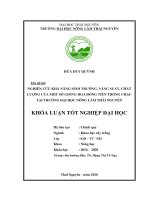 Nghiên cứu khả năng sinh trưởng, năng suất, chất lượng của một số hoa đồng tiền trồng chậu tại trường đại học nông lâm thái nguyên  