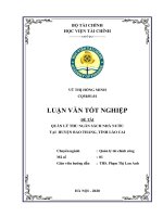 Quản lý thu ngân sách nhà nước tại huyện bảo thắng, tỉnh lào cai  luận văn tốt nghiệp  chuyên ngành quản lý tài chính công 