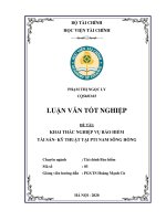 Khai thác nghiệp vụ bảo hiểm tài sản   kỹ thuật tại PTI nam sông hồng  luận văn tốt nghiệp  chuyên ngành tài chính bảo hiểm 