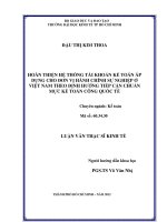 Tài liệu Hoàn Thiện Hệ Thống Tài Khoản Kế Toán Áp Dụng Cho Đơn Vị Hành Chính Sự Nghiệp Ở Việt Nam