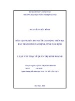Luận văn thạc sĩ đào tạo nghề cho người lao động trên địa bàn thành phố nam định tỉnh nam định 