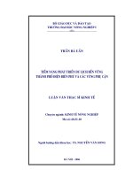 Luận văn thạc sĩ tiềm năng phát triển du lịch bền vững thành phố điện biên phủ và các vùng phụ cận 