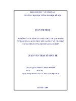Luận văn thạc sĩ nghiên cứu tác động của việc thực hiện quy hoạch vườn quốc gia xuân thuỷ đến sản xuất và thu nhập của người dân vùng đệm huyện giao thuỷ 