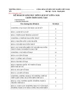 KHGD LỊCH sử 6 (CHÂN TRỜI SÁNG tạo) 