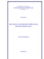 Luận văn thạc sĩ thực trạng và giải pháp phát triển du lịch sinh thái tỉnh bắc giang 