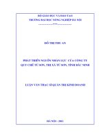 Luận văn thạc sĩ phát triển nguồn nhân lực của công ty quy chế từ sơn thị xã từ sơn tỉnh bắc ninh 