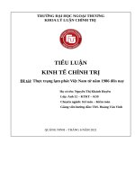 Tiểu Luận Thực trạng lạm phát Việt Nam từ năm 1986 đến nay