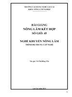 Bài giảng Nông lâm kết hợp (Nghề: Khuyến nông lâm) - Trường Cao Đẳng Lào Cai