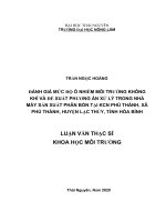 Đánh giá mức độ ô nhiễm môi trường không khí và đề xuất phương án xử lý trong nhà máy sản xuất phân bón tổng hợp tại KCN phú thành, xã phú thành, huyện lạc thủy 