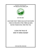 Giải pháp phát triển sản xuất bưởi diễn theo hướng bền vững trên địa bàn huyện thanh sơn, tỉnh phú thọ 