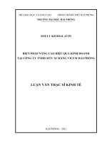 Luận văn Thạc sĩ Biện pháp nâng cao hiệu quả kinh doanh tại công ty TNHH Xi măng Vicem Hải Phòng