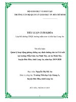 Quản lý hoạt động phòng chống suy dinh dưỡng cho trẻ 5 6 tuổi tại trường mẫu giáo an ninh tây, xã an ninh tây, huyện đức hòa, tỉnh long an, năm học 2019 2020 